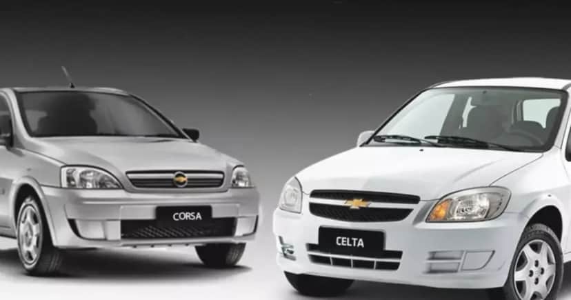 Celta e Corsa da Chevrolet (Foto Reprodução/Internet) Celta e Corsa da Chevrolet (Foto Reprodução/Internet)