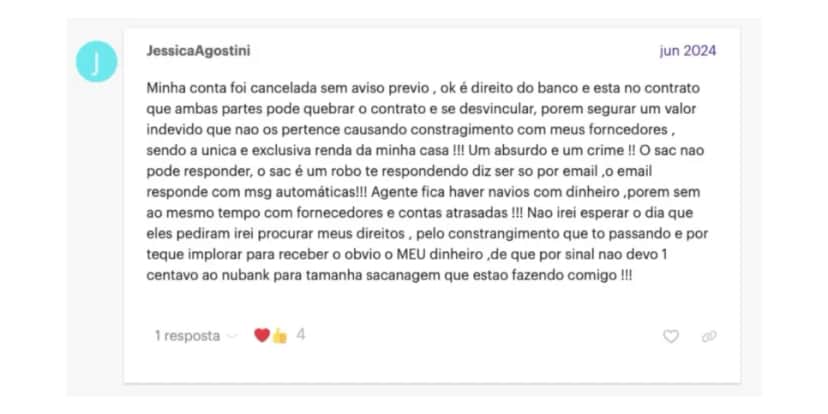 Denúncia cliente Nubank (Foto: Reprodução / Nucommunity)