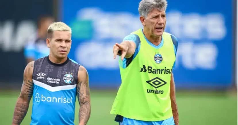 Soteldo e Renato Gaúcho no Grêmio -(Foto Lucas UebelGrêmio) Soteldo e Renato Gaúcho no Grêmio -(Foto Lucas UebelGrêmio)