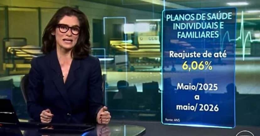 Renata Vasconcellos anunciou medida da ANS que afeta os planos de saúde individuais (Foto Reprodução/Globo) Renata Vasconcellos anunciou medida da ANS que afeta os planos de saúde individuais (Foto Reprodução/Globo)
