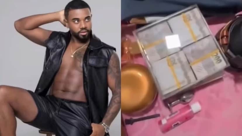 Davi Brito mostra vídeo com dinheiro falso sem comentar do plugue anal e lubrificante na mala (Foto: Reprodução/ Instagram) Davi Brito mostra vídeo com dinheiro falso sem comentar do plugue anal e lubrificante na mala (Foto: Reprodução/ Instagram)