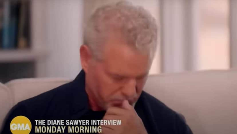 Ator chora ao falar de doença (Foto: Reprodução/ GMA/ YouTube) Ator chora ao falar de doença (Foto: Reprodução/ GMA/ YouTube)