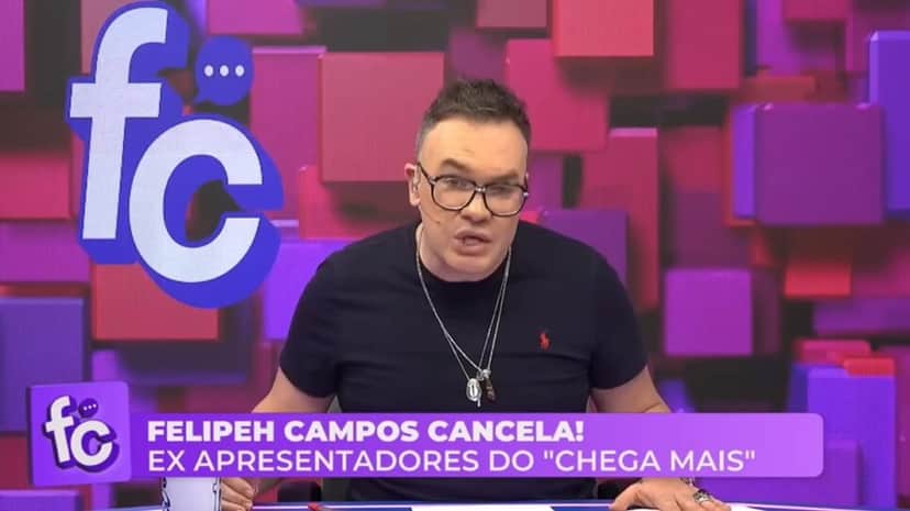 Felipeh Campos revela puxada de tapete de 2 apresentadores (Foto: Reprodução/ FC, YouTube) Felipeh Campos revela puxada de tapete de 2 apresentadores (Foto: Reprodução/ FC, YouTube)