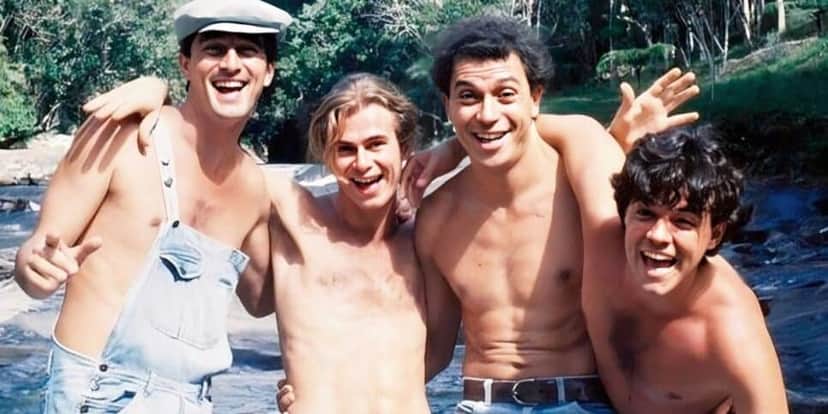 Elenco de Despedida de Solteiro, exibida em 1992 (Foto: Reprodução/TV Globo)