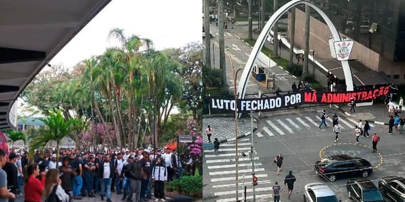 Protesto da torcida do Corinthians (Foto: Reprodução) Protesto da torcida do Corinthians (Foto: Reprodução)