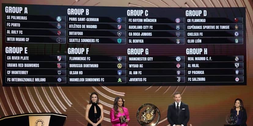 Grupos do Mundial de Clubes em 2025 (Reprodução: Fifa) Grupos do Mundial de Clubes em 2025 (Reprodução: Fifa)