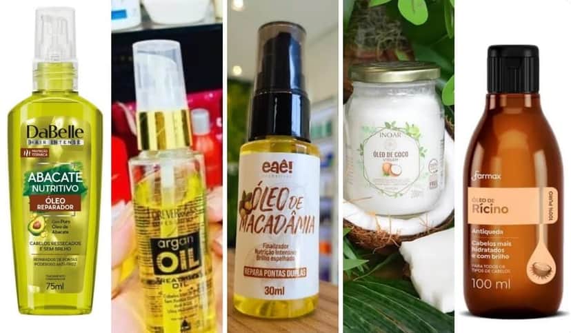 Óleos capilares (Foto: Reprodução / DaBelle / Argan Oil / Eaê! / Inoar / Farmax) Óleos capilares (Foto: Reprodução / DaBelle / Argan Oil / Eaê! / Inoar / Farmax)