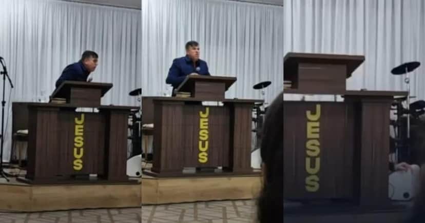 Pastor Sérgio Carvinho morreu após passar mal em pregação em Turvo (SC) (Foto: Redes sociais/Montagem TV Foco)
