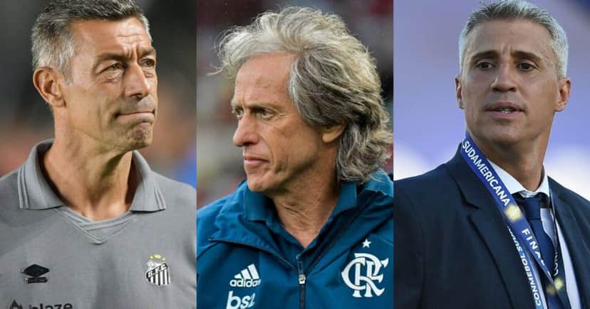 Pedro Caixinha, Jorge Jesus e Crespo vem sendo observados pelo São Paulo (Foto: Reprodução/Montagem TV Foco)