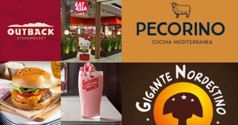 Restaurantes participantes da promoção do estacionamento gratuito do Internacional Shopping Guarulhos (Foto Reprodução/Montagem/Lennita/TV Foco/Logos/ Internet) Restaurantes participantes da promoção do estacionamento gratuito do Internacional Shopping Guarulhos (Foto Reprodução/Montagem/Lennita/TV Foco/Logos/ Internet)