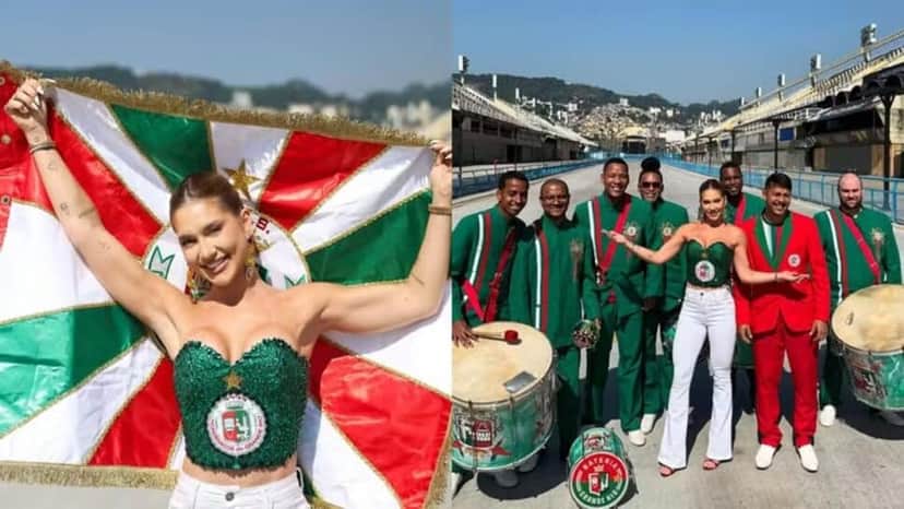 Influeciadora é nova madrinha de bateria da Grande Rio e gera polêmica (Foto: Reprodução/ Instagram/ Montagem)