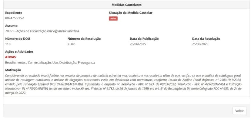 Resolução da ANVISA contra orégano maca forte parte 2 (Foto Reprodução/ANVISA) Resolução da ANVISA contra orégano maca forte parte 2 (Foto Reprodução/ANVISA)