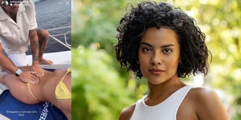 Bella Campos e seu stories (Fotos: Reproduções / Instagram / Globo) Bella Campos e seu stories (Fotos: Reproduções / Instagram / Globo)