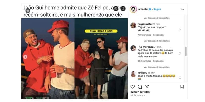 João Guilherme e Zé Felipe (Foto: Reprodução / Instagram) João Guilherme e Zé Felipe (Foto: Reprodução / Instagram)