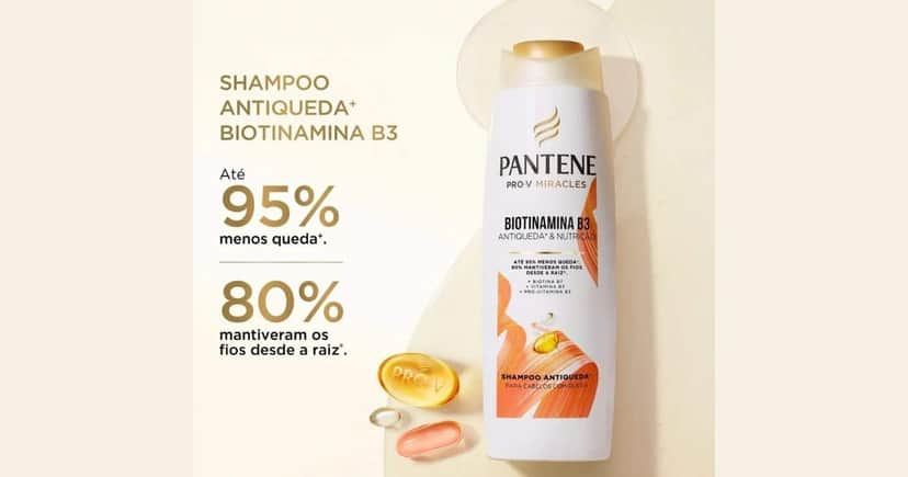Shampoo Pantene Pro-V Miracles Biotinamina B3 (Foto Reprodução/Site oficial) Shampoo Pantene Pro-V Miracles Biotinamina B3 (Foto Reprodução/Site oficial)