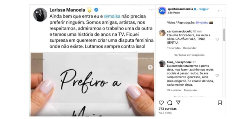 Publicação de Larissa Manoela (Foto: Reprodução / Instagram) Publicação de Larissa Manoela (Foto: Reprodução / Instagram)