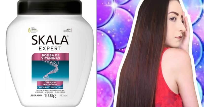 Máscara de tratamento Skala Expert Bomba de Vitaminas (Foto Reprodução/Montagem/Lennita/YouTube/Canva) Máscara de tratamento Skala Expert Bomba de Vitaminas (Foto Reprodução/Montagem/Lennita/YouTube/Canva)