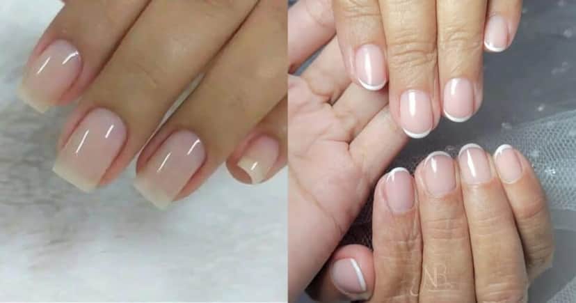 Unha com banho de gel - Foto; Montagem Unha com banho de gel - Foto; Montagem
