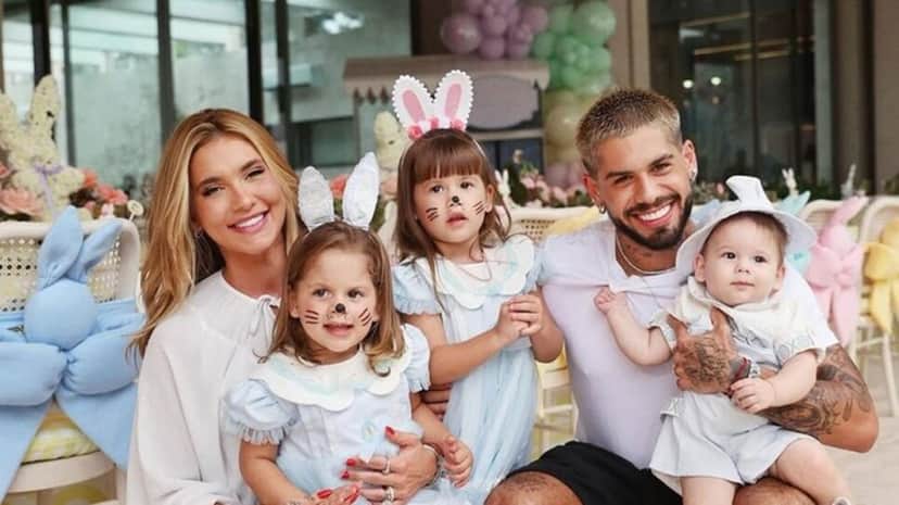 Zé Felipe e Virginia Fonseca com seus três filhos (Foto: Reprodução/ Instagram) Zé Felipe e Virginia Fonseca com seus três filhos (Foto: Reprodução/ Instagram)