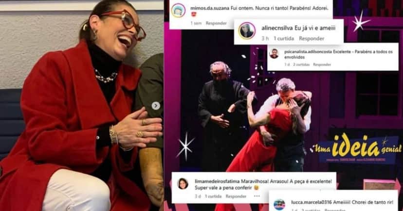 Suzi Rêgo está em cartaz em São Paulo com a peça "Uma Ideia Genial" (Foto Reprodução/Montagem/Instagram/Lennita/Canva) Suzi Rêgo está em cartaz em São Paulo com a peça "Uma Ideia Genial" (Foto Reprodução/Montagem/Instagram/Lennita/Canva)