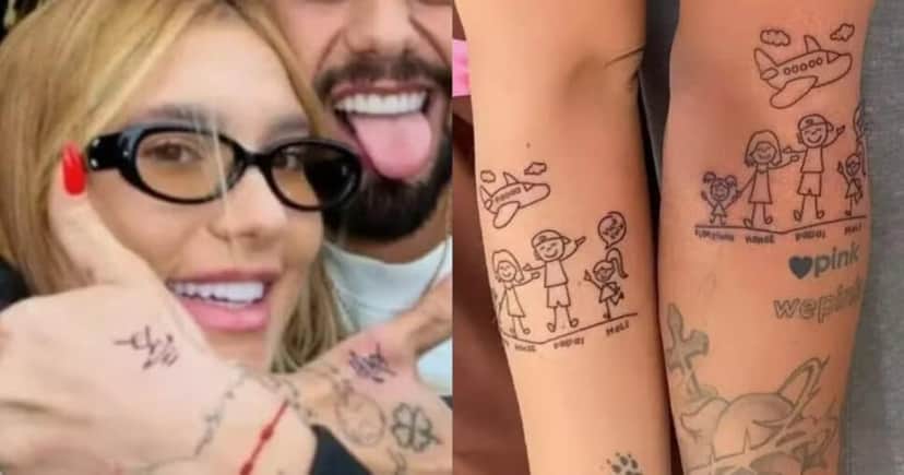 Ex-casal fez várias tatuagens juntos (Foto: Reprodução/Montagem TV Foco) Ex-casal fez várias tatuagens juntos (Foto: Reprodução/Montagem TV Foco)