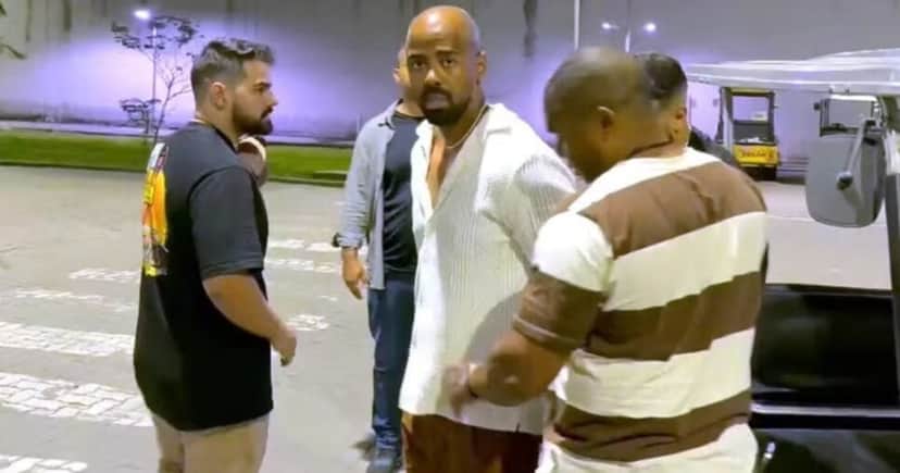 (Diogo Marley, fotógrafo da Globo, foi preso por tentativa de assassinato saindo do Projac / Reprodução) (Diogo Marley, fotógrafo da Globo, foi preso por tentativa de assassinato saindo do Projac / Reprodução)