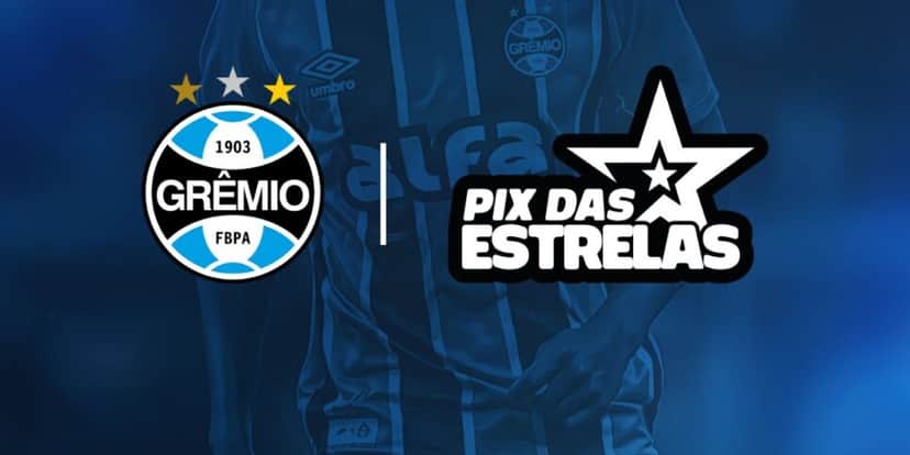 Pix das Estrelas é o novo patrocinador do Grêmio (Reprodução: Divulgação) Pix das Estrelas é o novo patrocinador do Grêmio (Reprodução: Divulgação)