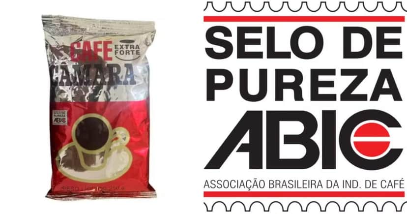 Café Câmara, proibido pela Anvisa, falsificou selo de pureza da Abic — Foto: Reprodução Café Câmara, proibido pela Anvisa, falsificou selo de pureza da Abic — Foto: Reprodução