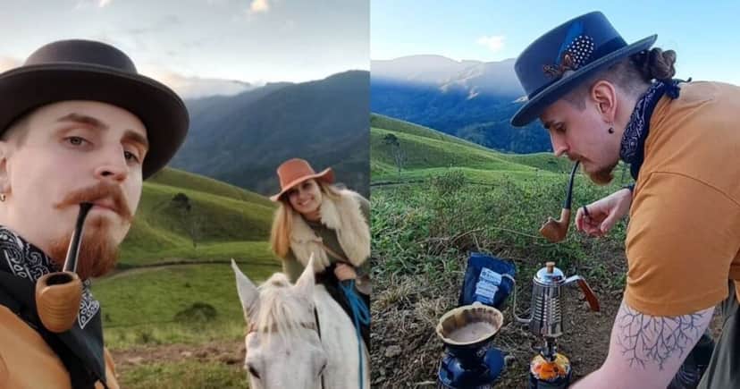Cliques de Lucas Hornos em um passeio, publicados pelas redes sociais Foto Reprodução/Montagem/Instagram@ Lucas. Hornos) Cliques de Lucas Hornos em um passeio, publicados pelas redes sociais Foto Reprodução/Montagem/Instagram@ Lucas. Hornos)