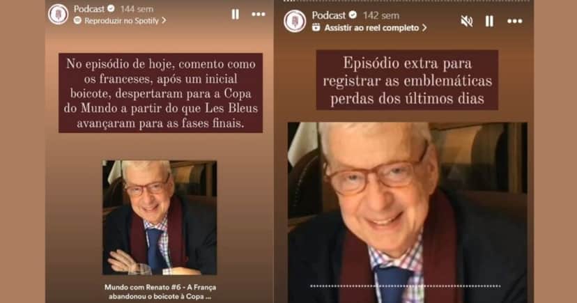 Renato Machado apresenta um podcast atualmente chamado 'Mundo com Renato' (Foto Reprodução/Montagem/Instagram@ renato_machadooficial) Renato Machado apresenta um podcast atualmente chamado 'Mundo com Renato' (Foto Reprodução/Montagem/Instagram@ renato_machadooficial)