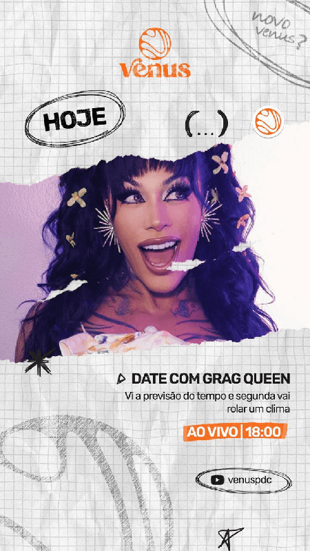 Grag Queen tem encontro marcado no Vênus Podcast (Foto: Divulgação) Grag Queen tem encontro marcado no Vênus Podcast (Foto: Divulgação)