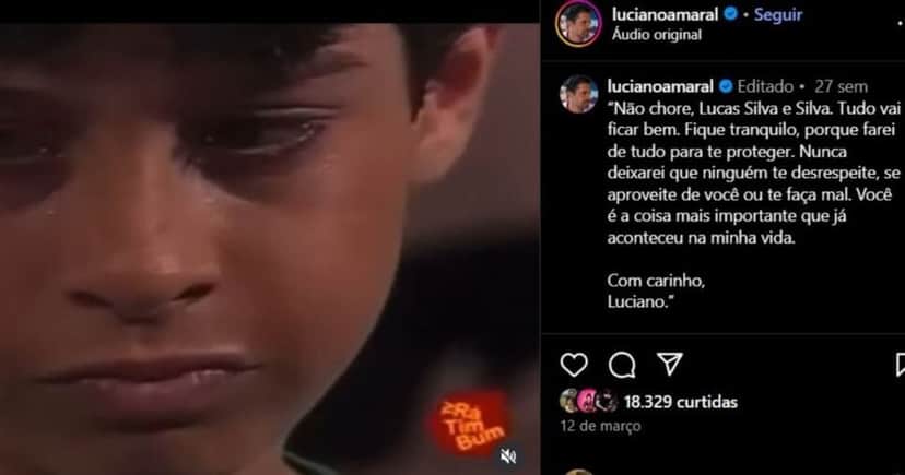 Alfinetada de Luciano Amaral nas redes sociais (Foto Reprodução/Instagram/@lucianoamaral)