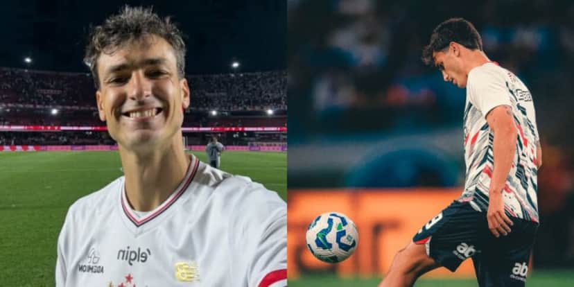 Dinenno marcou o primeiro gol com a camisa do São Paulo (Reprodução: Instagram) Dinenno marcou o primeiro gol com a camisa do São Paulo (Reprodução: Instagram)