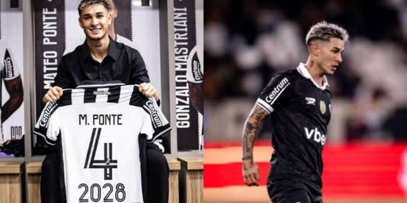 Mateo Ponte renovou com o Botafogo até 2028 (Reprodução: Instagram) Mateo Ponte renovou com o Botafogo até 2028 (Reprodução: Instagram)