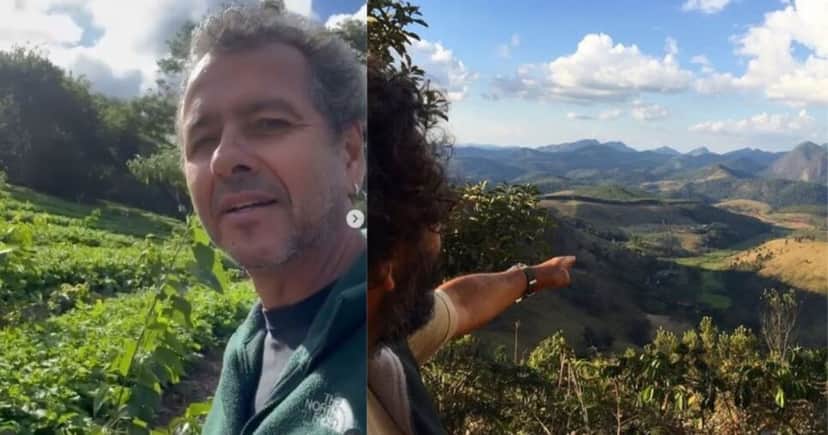 Marcos Palmeira comprou a fazenda a cerca de 30 anos atrás (Foto Reprodução/Montagem/Instagram/@valedaspalmeirasorganicos) Marcos Palmeira comprou a fazenda a cerca de 30 anos atrás (Foto Reprodução/Montagem/Instagram/@valedaspalmeirasorganicos)