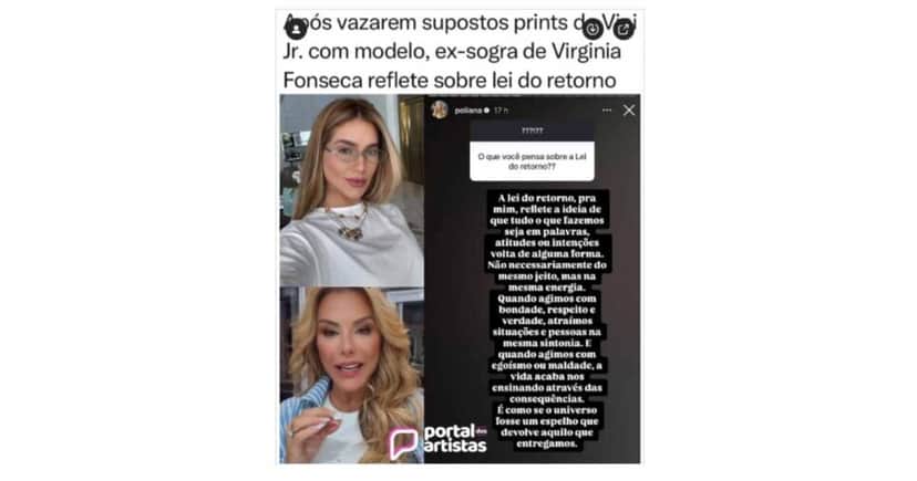 Mensagem de Poliana Rocha (Foto: Reprodução / Instagram)