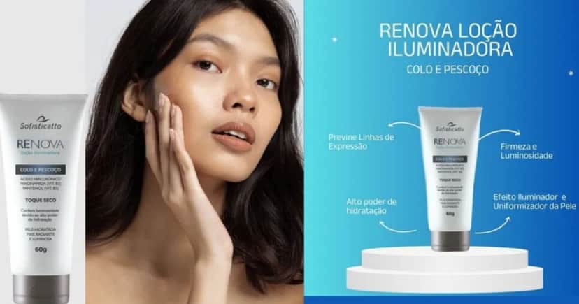 Creme/loção para colo e pescoço da Sofisticatto (Foto Reprodução/Montagem/TV Foco/Lennita/Shopee) Creme/loção para colo e pescoço da Sofisticatto (Foto Reprodução/Montagem/TV Foco/Lennita/Shopee)