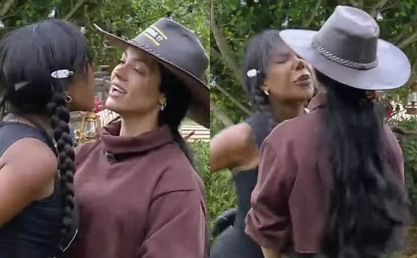 Carol Lekker e Rayane Figliuzzi trocam xingamentos em A Fazenda 17 (Foto: Reprodução / Record Plus) Carol Lekker e Rayane Figliuzzi trocam xingamentos em A Fazenda 17 (Foto: Reprodução / Record Plus)