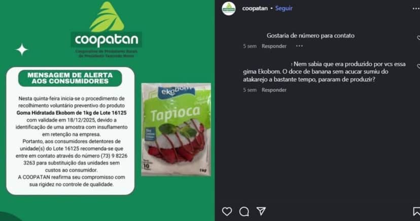 Manifestação da Coopatan (Foto Reprodução/Instagram@Coopatan) Manifestação da Coopatan (Foto Reprodução/Instagram@Coopatan)