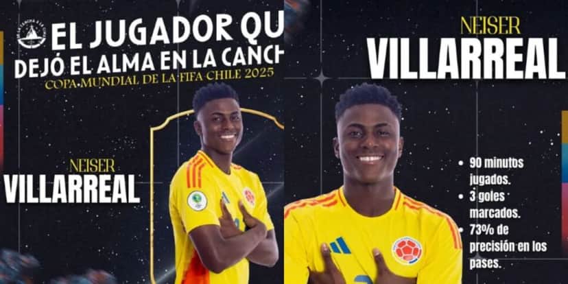 Néiser Villarreal é o destaque da Colômbia na Copa do Mundo sub-20 (Reprodução: Instagram) Néiser Villarreal é o destaque da Colômbia na Copa do Mundo sub-20 (Reprodução: Instagram)