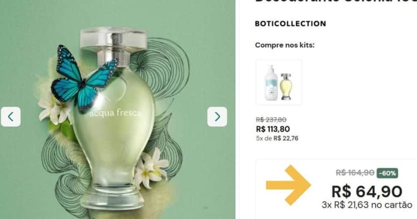 Boticollection Acqua Fresca (Foto Reprodução/Montagem/Lennita/TV Foco/Boticário) Boticollection Acqua Fresca (Foto Reprodução/Montagem/Lennita/TV Foco/Boticário)