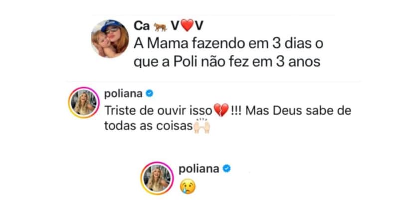 Comentário de Poliana Rocha (Foto: Reprodução / Instagram) Comentário de Poliana Rocha (Foto: Reprodução / Instagram)