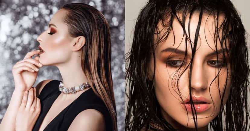Cabelo com penteado Efeito molhado (wet hair) - Foto: Montagem Cabelo com penteado Efeito molhado (wet hair) - Foto: Montagem