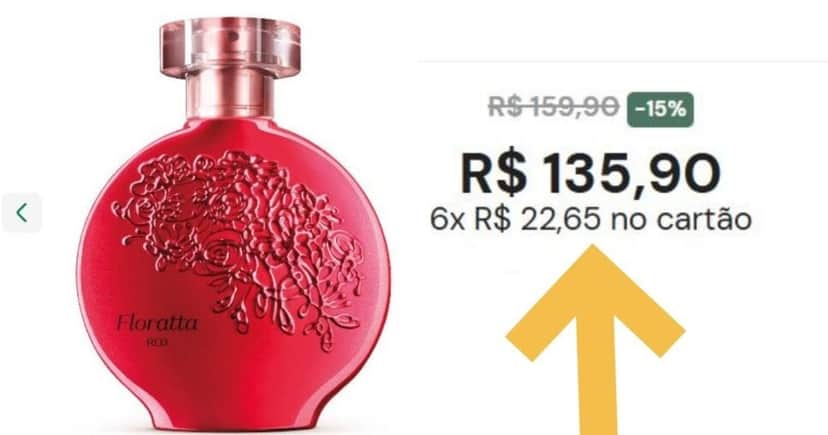Floratta Red (Foto Reprodução/Montagem/Lennita/TV Foco/Boticário) Floratta Red (Foto Reprodução/Montagem/Lennita/TV Foco/Boticário)