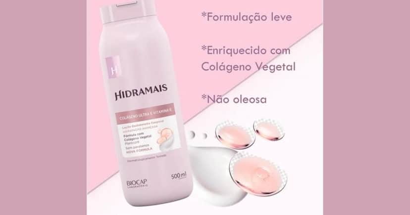 Loção Hidratante Hidramais Colágeno & Vitamina E (Foto Reprodução/Shopee) Loção Hidratante Hidramais Colágeno & Vitamina E (Foto Reprodução/Shopee)