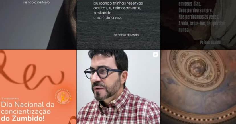 Padre Fábio de Melo usa suas redes sociais para compartilhar reflexões e mensagens (Foto Reprodução/Montagem/Instagram@pefabiodemelo) Padre Fábio de Melo usa suas redes sociais para compartilhar reflexões e mensagens (Foto Reprodução/Montagem/Instagram@pefabiodemelo)