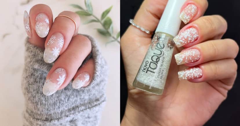 Unhas Flocos de neve (Foto: Montagem) Unhas Flocos de neve (Foto: Montagem)