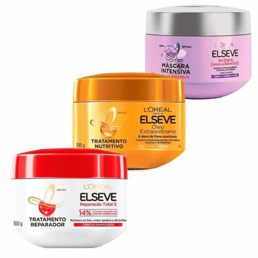 Kit L'Oréal Paris Elseve Cronograma Capilar (Foto: Reprodução/ Internet)