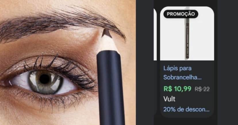 Lápis para sobrancelha (Foto Reprodução/Montagem/Canva/Vult/TV Foco/Lennita) Lápis para sobrancelha (Foto Reprodução/Montagem/Canva/Vult/TV Foco/Lennita)