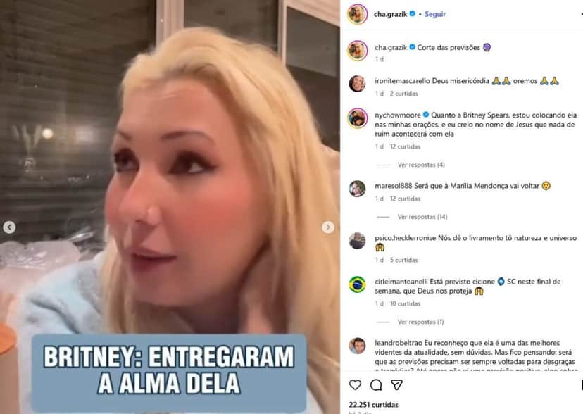 Chaline fez previsão sobre cantora (Foto: Reprodução / Instagram) Chaline fez previsão sobre cantora (Foto: Reprodução / Instagram)